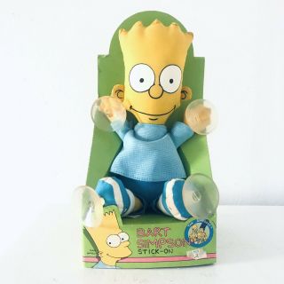 Vintage 1990 Simpsons Bart Simpson Car Suction Cup Stick - On Plush Doll