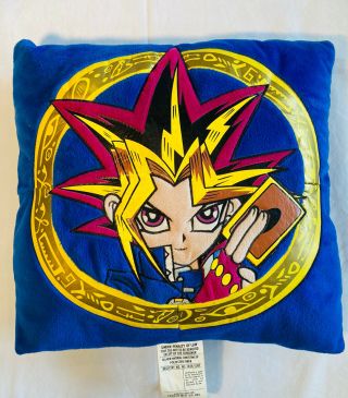 Vintage Yu - Gi - Oh Pillow Blue Kazuki Takahashi 1996 Yugioh Anime 14”x14” Pharaoh