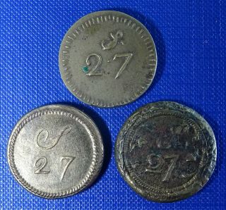 27 Shilling Coin Weights For Portugal 1 Moidor X 3 Different.