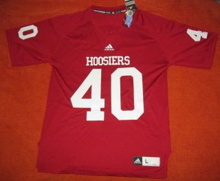 Indiana Hoosiers Nwt 40 Adidas Red Home Football Jersey Men L Rare