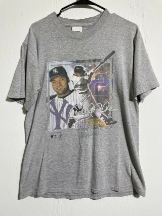 2004 Mlb York Yankees Derek Jeter Big Print Vintage T - Shirt Large Csa M - L