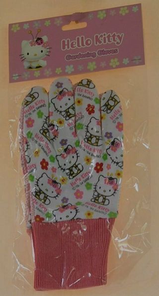 Hello Kitty Gardening Gloves Adult One Size Fits Most Sanrio 2004 Nip