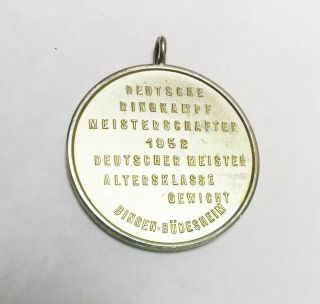 Old Germany Wrestling Championship 1952 gold color medal 3