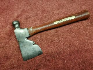 Vintage Plumb Carpenter Axe Hatchet Hammer Head Nail Puller Usa Handle
