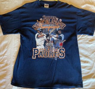 Vintage 1998 National League Champions San Diego Padres Shirt Gwynn Caminiti Xl