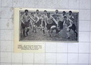 1928 Devon Beat Somerset Exeter Rugby Stanbury Leeds Devon Attack