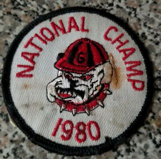 Georgia Bulldogs Club 1980 National Champions Patch Uga Vintage Bloodshot Eyes