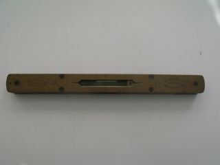 Brass And Wood 10 " Spirit Level No.  7c S.  P.  By A.  Mathieson & Son