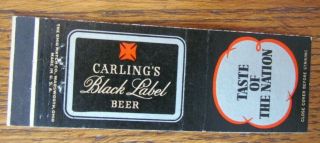 Black Label Beer Carling Brewing Co.  Matchbook Matchcover (cleveland,  Ohio) - E1