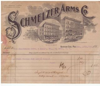 1898 Billhead Kansas City Missouri Schmelzer & Sons Riddle Bar Locks Sample