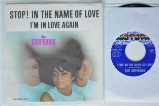 Supremes Stop In The Name Of Love Motown 45 Vg,  /vg,  Picture Sleeve