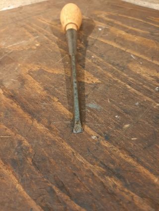 Vintage Stanley No 750 Wood Socket Chisel 1/4 In Wide Made In Usa