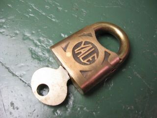Old Vintage Tools Padlock Yale Brass Small Size.