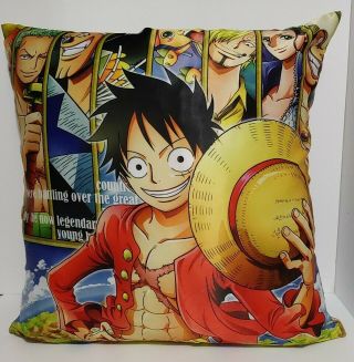 One Piece Luffy The Pirate Straw Hat And Crew - Throw Pillow 16 " X 17 "