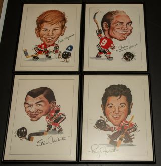 Chicago Blackhawks - Hull Sporticatures By Pelkowski Framed Hockey Prints