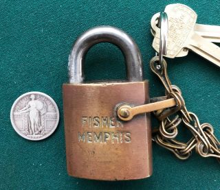Vintage Best Logo Padlock Fisher Body Memphis,  2 Operable Keys