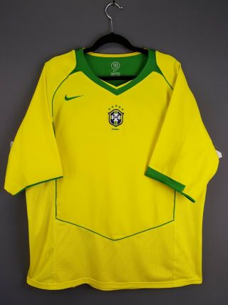 Brasil Brazil Jersey Xl 2004 2006 Home Shirt Soccer Football Nike Ig93
