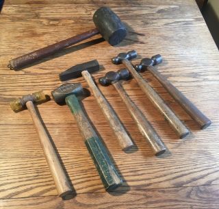 Old Vintage Tools Machinist Hammers Mechanic Toolmaker Blacksmith Brass