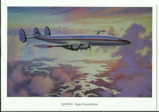 Australia Postcard - Plane,  Aviation Art,  Qantas Constellation