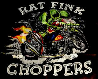 Rat Fink “choppers (flag) Rat Ride” 2 X 3 Feet,  2 (1/2 Inch Hole’s) Very Durable