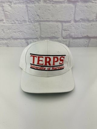 Vintage 90’s Ncaa University Of Maryland Terps Split Bar Snapback Hat The Game