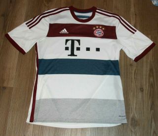 Adidas Fc Bayern Munich 2014/15 Away Soccer Football Jersey Sz Large Pre Owned