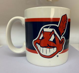 Cleveland Indians Coffee Mug Cup Cheif Wahoo Decal Blue Red Mlb