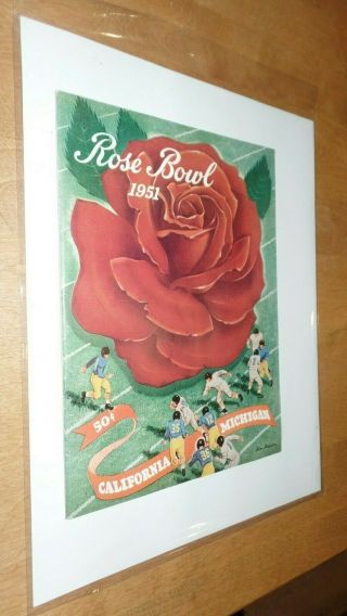 1951 Rose Bowl Ncaa Football Program,  University Of Michigan Vs California Bears