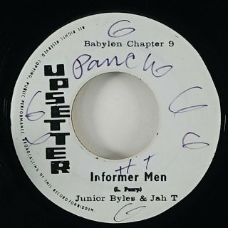 Junior Byles & Jah T " Informer Men " Reggae 45 Upsetter Hear