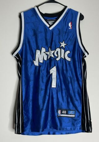 Tracy Mcgrady 1 Orlando Magic Reebok Authentic Vintage Jersey Size 48 Blue Nba