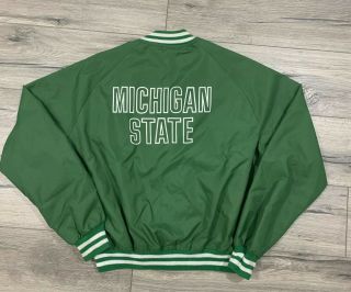 Vintage Michigan State Spartan Chalk Line Varsity Satin Jacket Xl