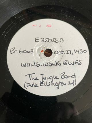 Duke Ellington Jungle Band Wang Wang Blues Brunswick 78 Vinyl Test Pressing 1930