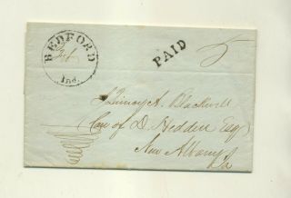 1848 Frank Blackwell Bedford In To Quincy Blackwell Albany In Stmpls Ltr Cvr