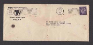 Vintage Mailed Envelope / Partido Popular Democratico / Ponce Puerto Rico 1956