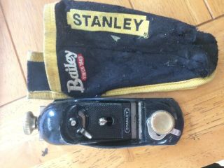 Vintage Stanley Block Plane With Cloth Pouch