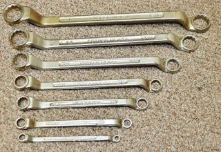 Vintage Companion Offset Double - Box End Wrench Set (7) - 12 - Pt.  Sae - Forged In Usa