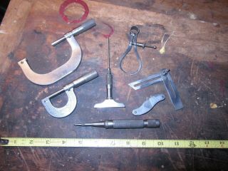 7 Vintage Brown & Sharpe Machinist Patented Tools Micrometers Calipers Gage More