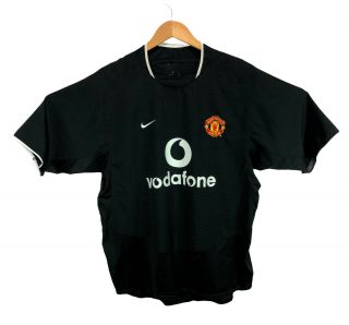 Nike Manchester United Soccer Jersey Fc Football Vodafone Shirt Mens L Black