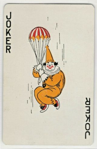 Joker: 1 Vintage Swap Playing Card: Clown (back: Little Girl & Lamb)