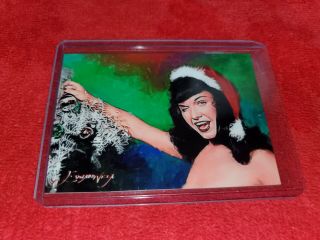 Bettie Page Sketch Card 17 Card Signed By Artist `d 20/50