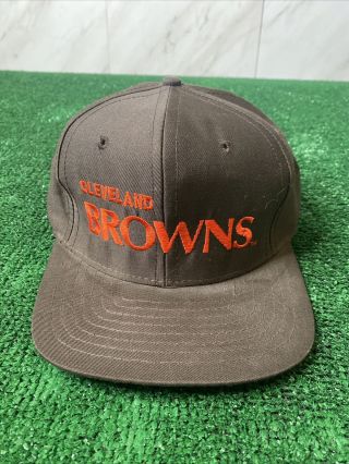 Vintage Cleveland Browns Ajd Snapback Hat Rare