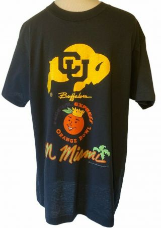 Colorado Buffaloes Orange Bowl T - Shirt Vintage 90s 1990 Made In Usa Large