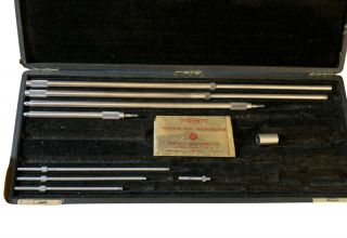 Vintage L.  S.  Starrett Inside Micrometer Set In Case 8 Rods 2 - 32 - Incomplete
