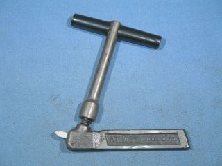 Vintage Atlas 3/16 " Straight Lathe Turning Tool Holder & Wrench Made In Usa