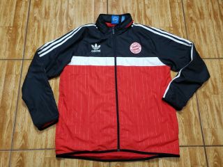 Adidas Bayern Munchen Munich Red Soccer Warm Up Track Jacket Full Zip Men 