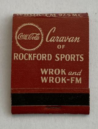 Vintage Matchbook Cover Wrok - Fm Coca - Cola Caravan Of Rockford Sports Illinois