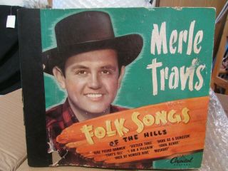 4 Record Album W 78 Rpm Merle Travis Coal Miner Folk Songs Of The Hills 1947