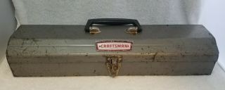 Vintage Gray Metal Craftsman Tool Box With Handle 19 3/4 " X6 " X3 1/2 "