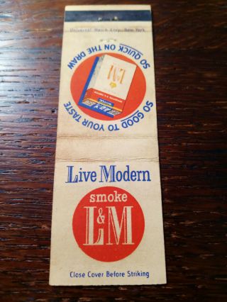 Vintage Matchcover: Live Modern,  Smoke L&m Cigarettes 87