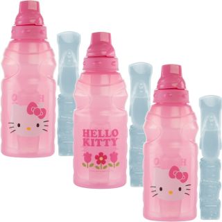 3 Sanrio Hello Kitty Water Bottles 16oz Zak Kids Chillpak With Ice Pack Reusable